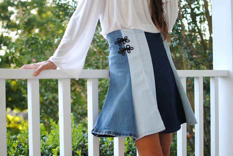 DIY Upcycled Denim Skirt