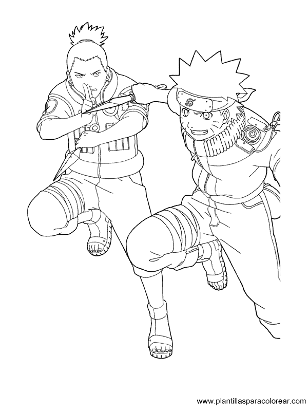 Naruto comic para dibujar pintar colorear imprimir recortar y pegar