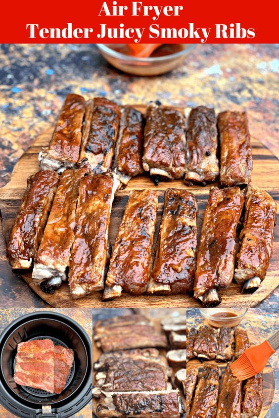 Air Fryer Tender Juicy Smoked BBQ Ribs Dessert For Two