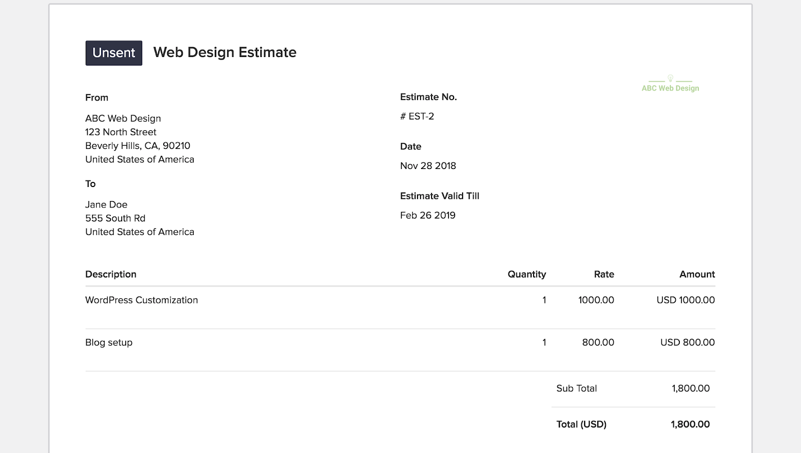 Invoice For Website Design - Invoice Template