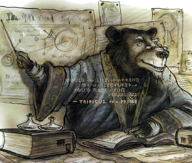 tripicus Il prof. Tripicus tiene una lezione di cosmologia - by Tony DiTerlizzi TSR - Uncaged: Faces of Sigil (1996) © Wizards of the Coast & Hasbro
