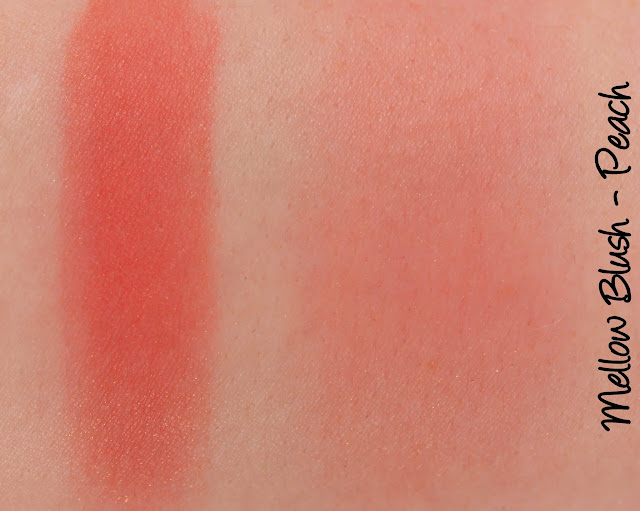 Mellow Cosmetics Powder Blush - Peach swatches & review