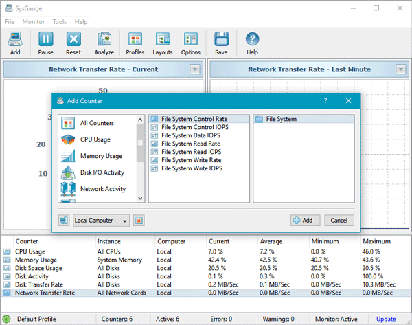 SysGauge vous permet de vérifier les ressources système et de les analyser