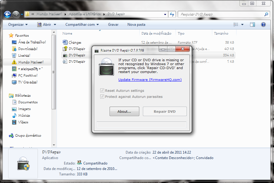 Ajudando seu Windows Reparando seu Drive de DVD caso o Windows 7 não o