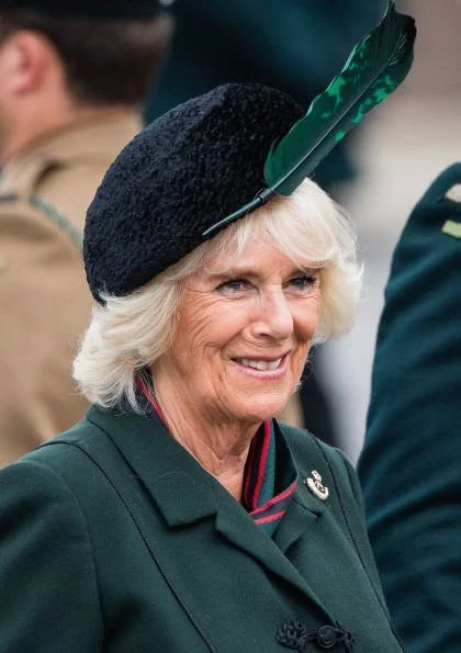 The Duchess of Cornwall attended a medals parade for the 4th Battalion The Rifles at New Normandy Barracks