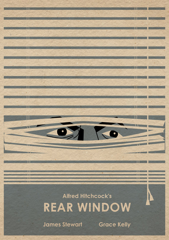 minimalist versions of hitchcock movie posters