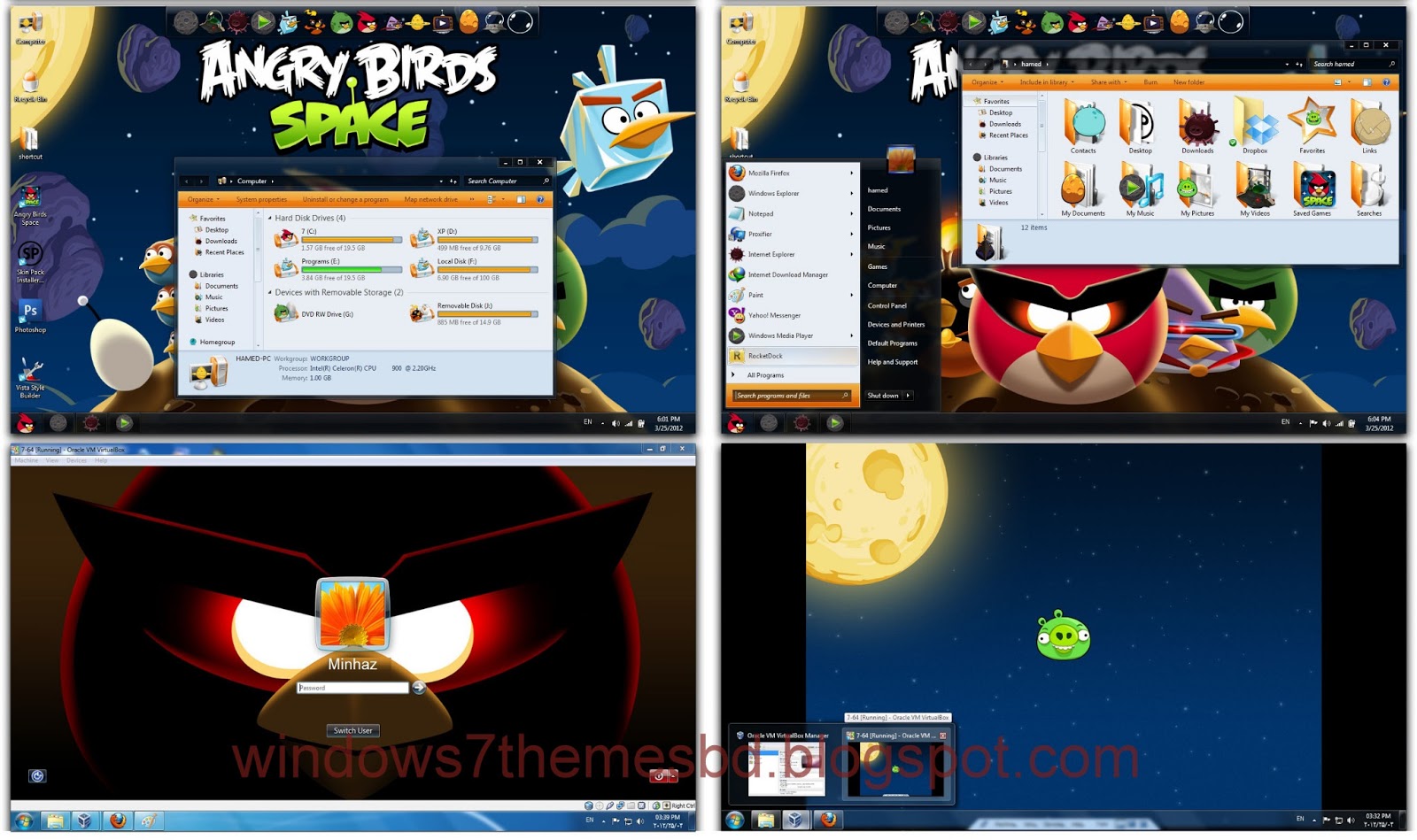 Angry Birds Space Skin Pack For Windows 7 ~ Windows 7 Themes | Windows