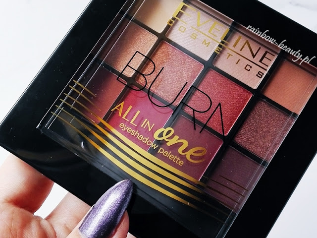 Eveline All in one, paleta cieni do powiek nr 3 BURN eveline-all-in-one-paleta-cienie-do-powiek-burn-03-nude-rose- blog-opinie-kolory