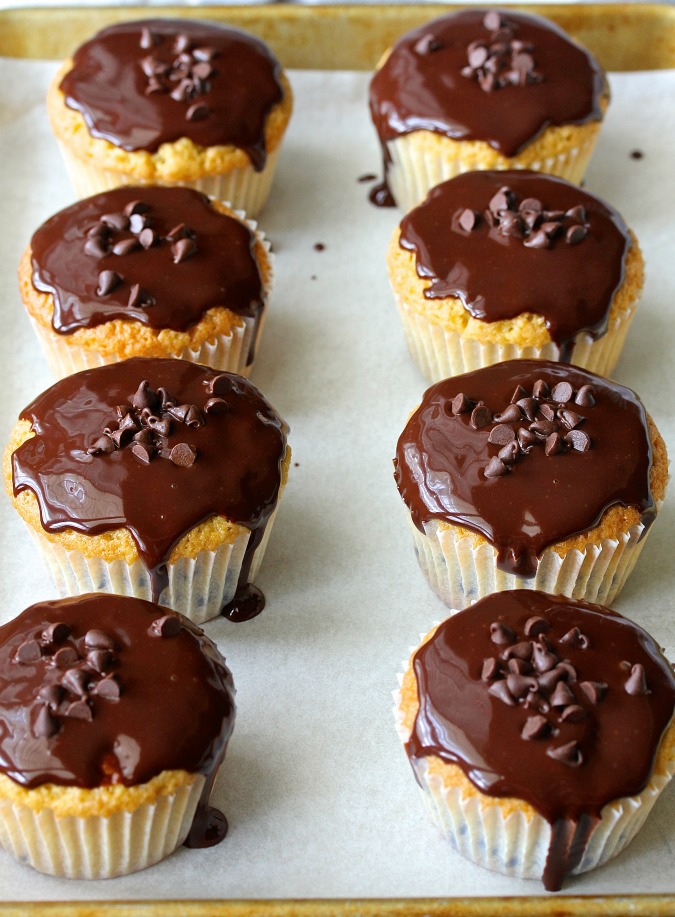 Cacao Nib Muffins with a Dark Chocolate Glaze Karen's Kitchen Stories