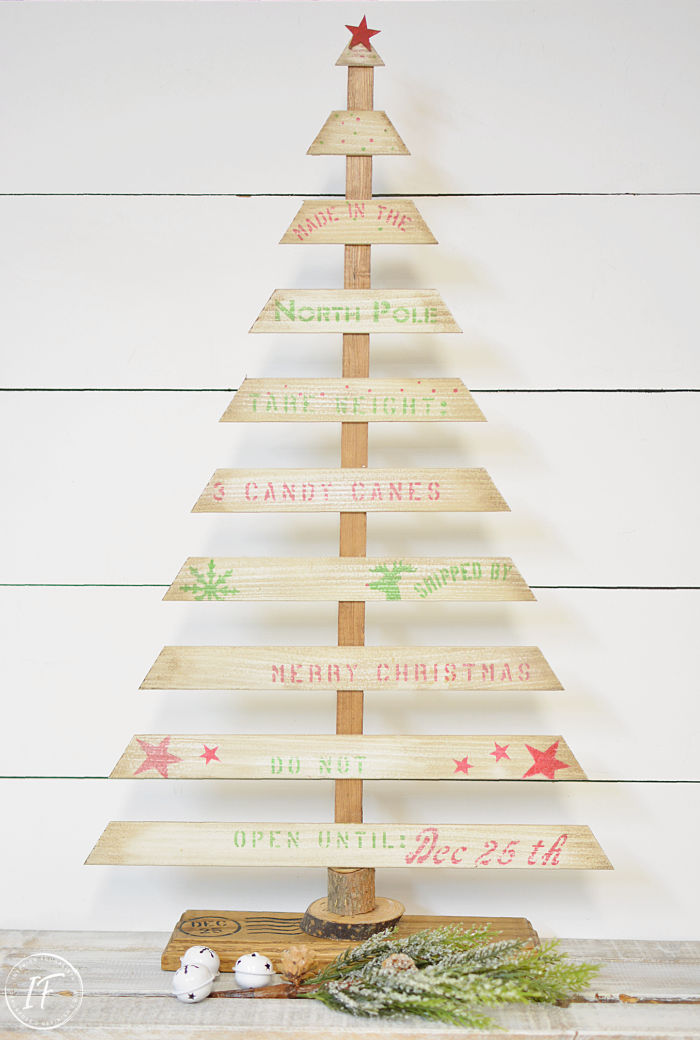Christmas tree made out of wood slats Clearance