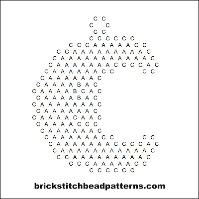 Click for a larger image of the Crescent Moon Halloween bead pattern word chart.