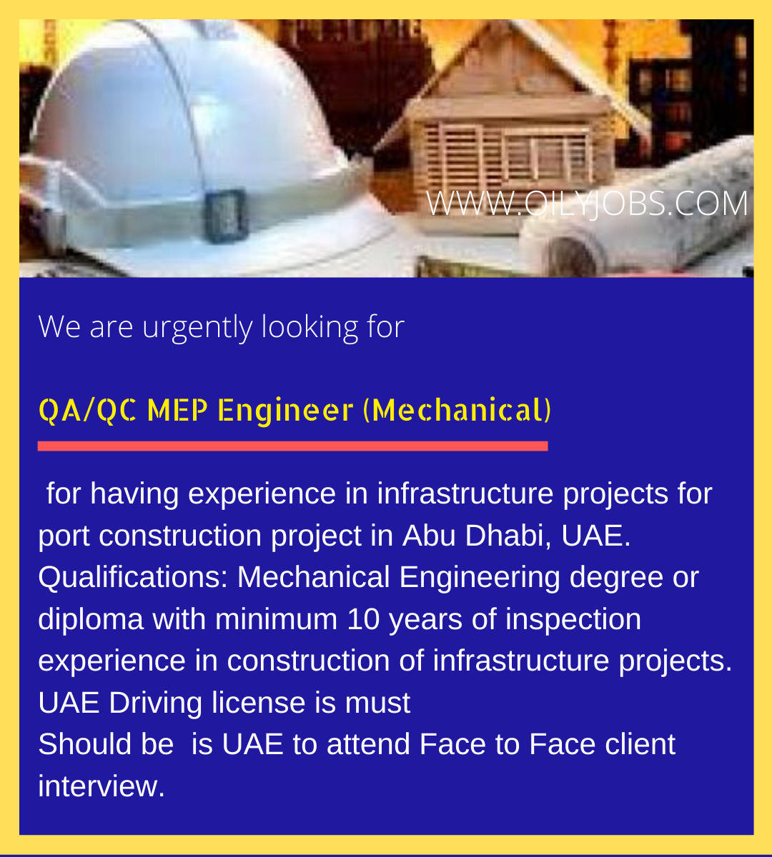 QA/QC MEP Engineer (Mechanical)