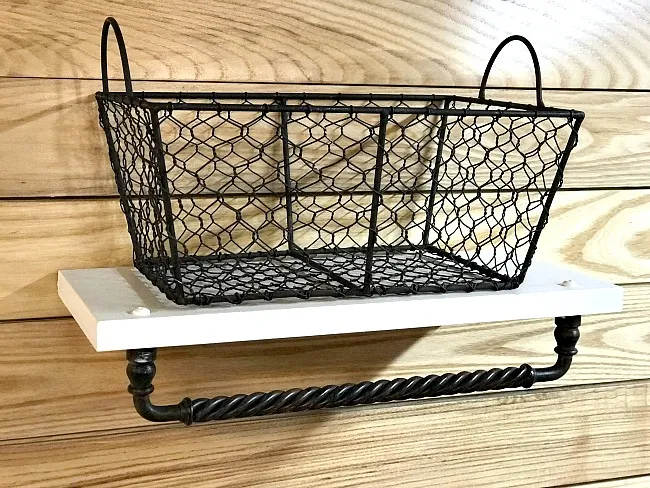 Basket shelf and towel bar