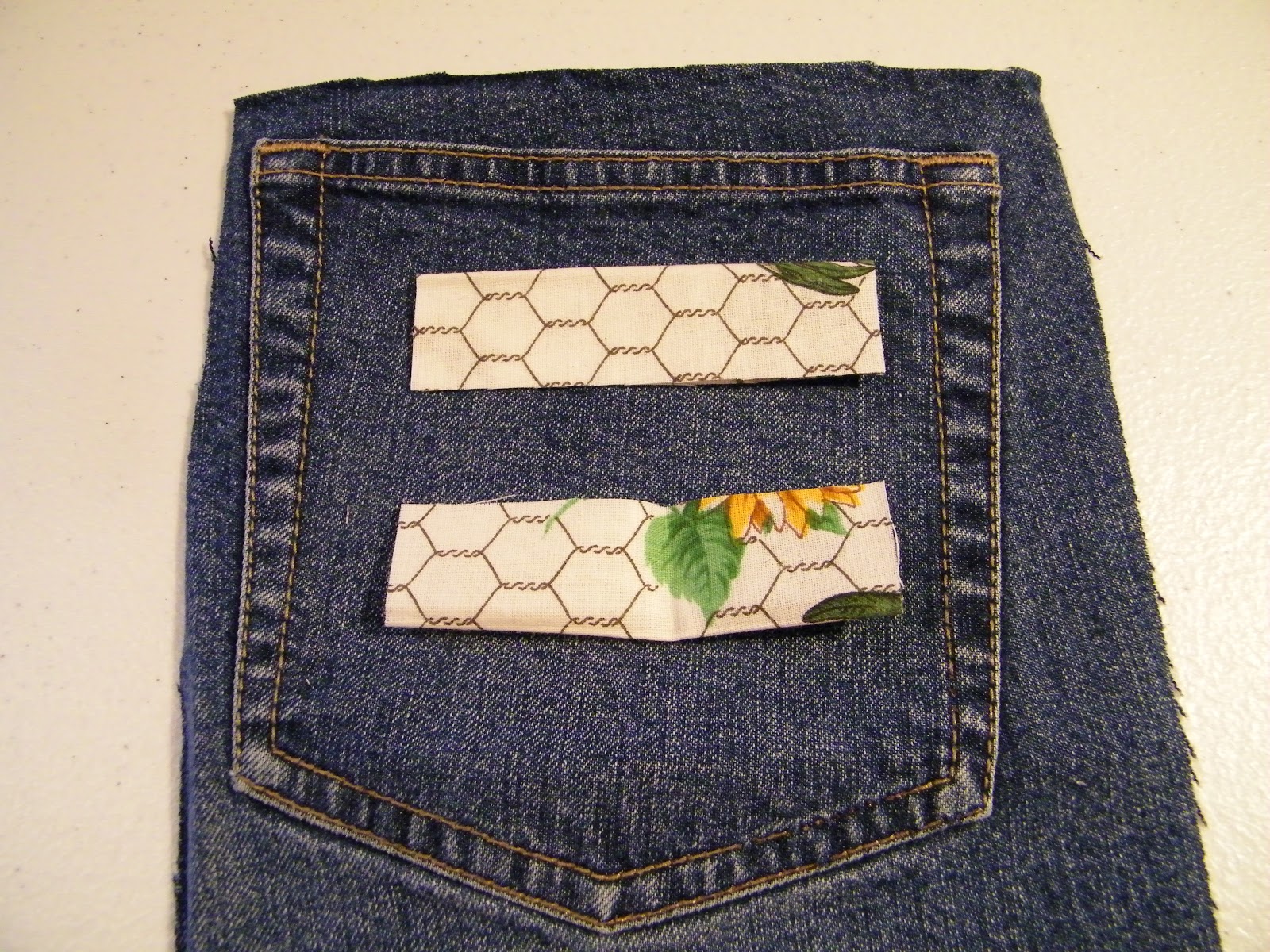a Paisley Sunflower Blue Jean Pocket Pot Holders Tutorial