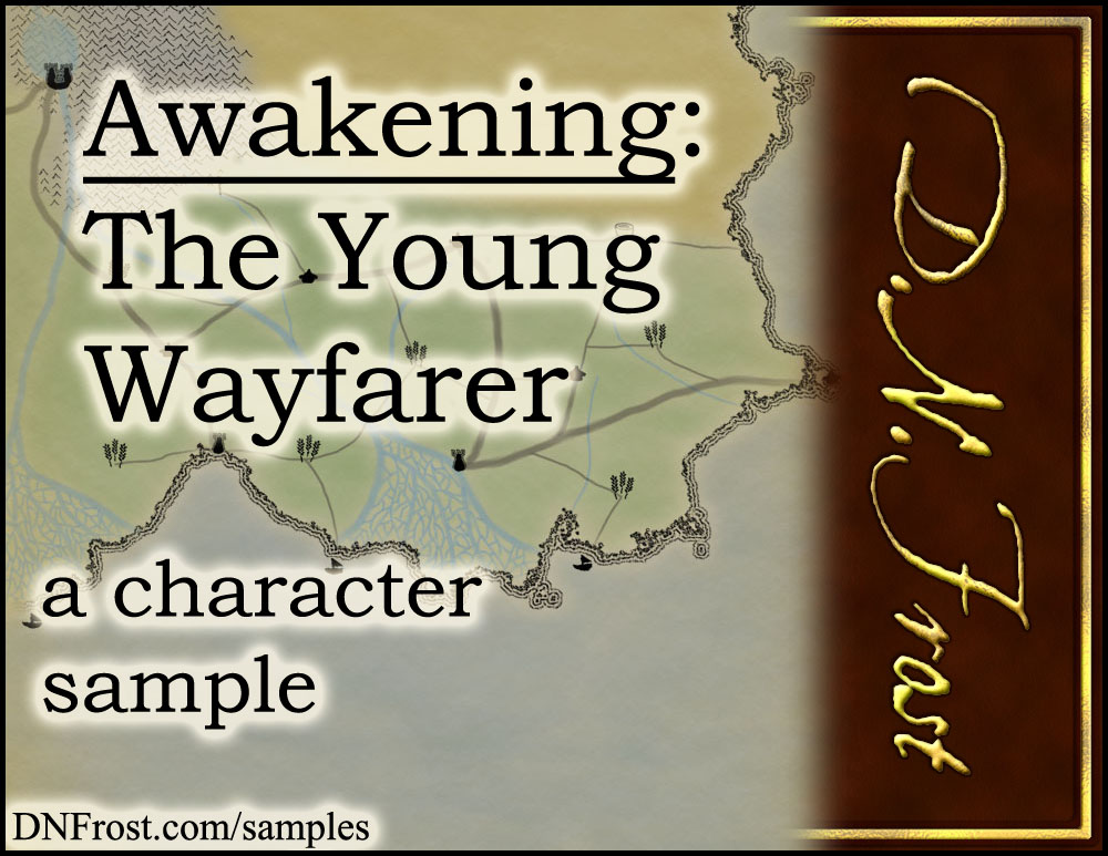 Awakening, The Young Wayfarer: start reading free http://www.dnfrost.com/2017/05/awakening-young-wayfarer-character.html #TotKW A character sample by D.N.Frost @DNFrost13 Part of a series.