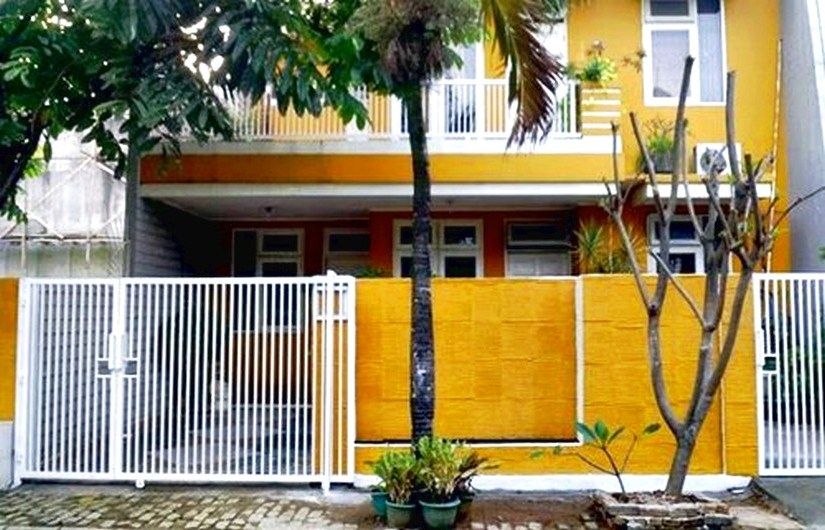 35 kombinasi warna cat pagar rumah minimalis hijau ungu 