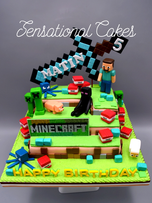 The Sensational Cakes: MINECRAFT Diamond Sword theme 3d cake with all