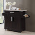 Hodedah Kitchen Island with Spice Rack, Towel Rack & Drawer