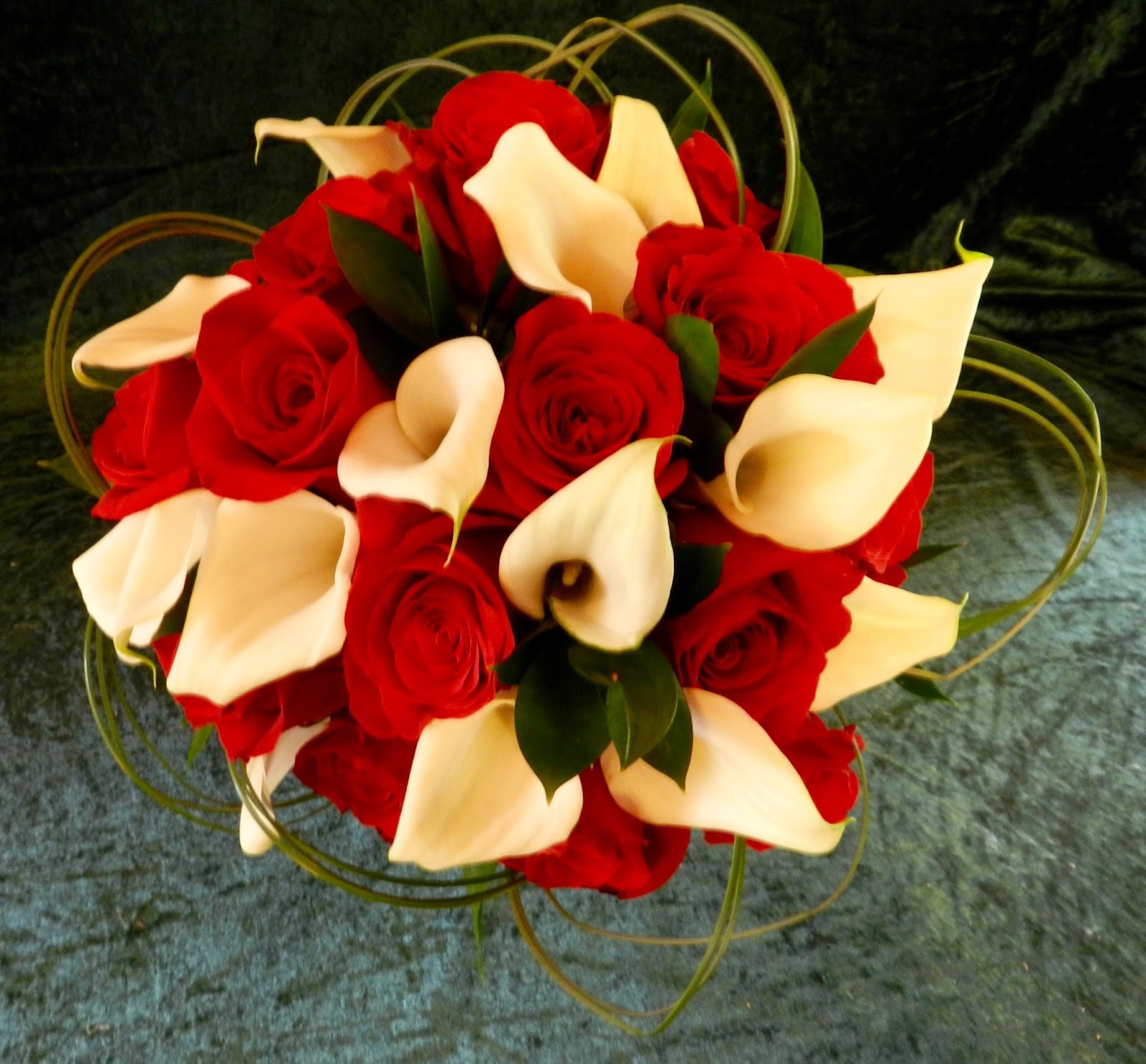 Red rose and white calla lily wedding WEDDING FLOWERS