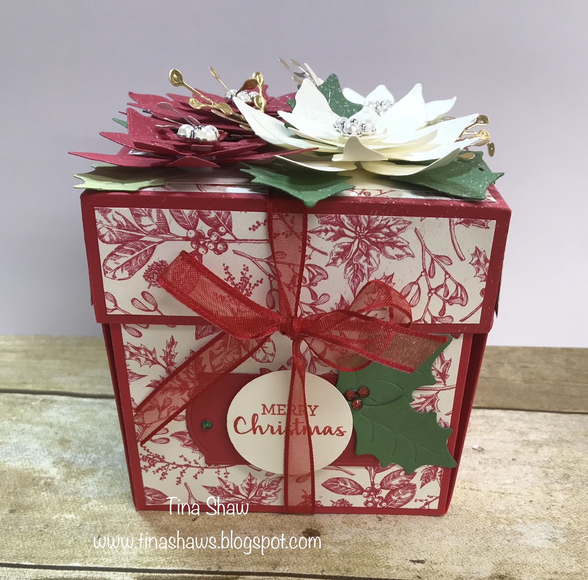 Tina Loves to Stamp Christmas Explosion Box