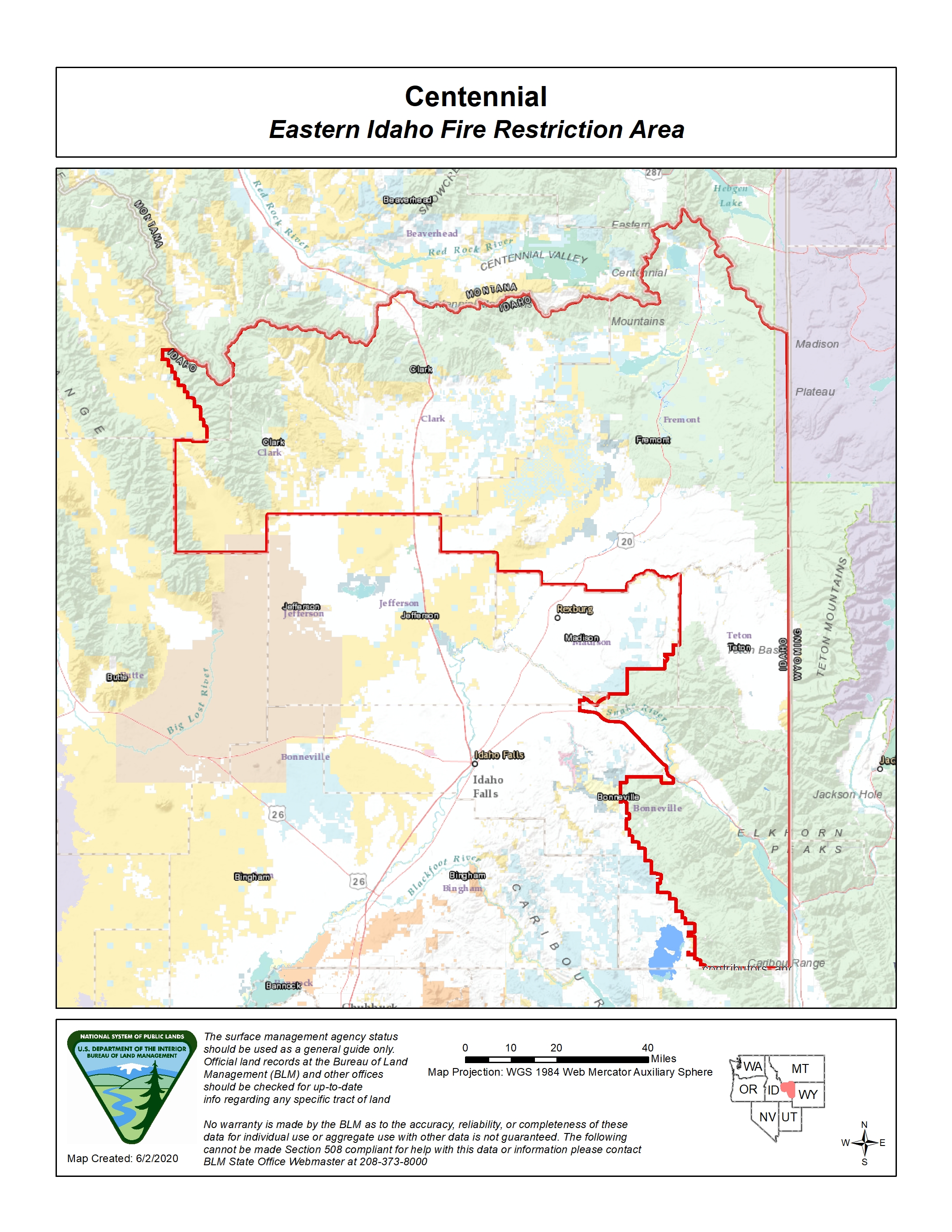 Idaho Fire Information Eastern Idaho Fire Restriction Area