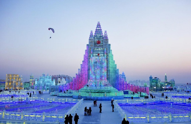 Harbin Ice-Snow World in Harbin, northeast China's Heilongjiang Province (Image courtesy of Xinhua Silk Road)