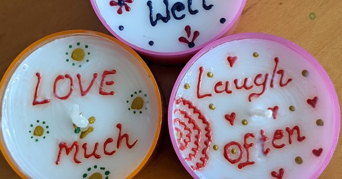 Inspirational Words Candles. They come in 5 vibrant colors filled with