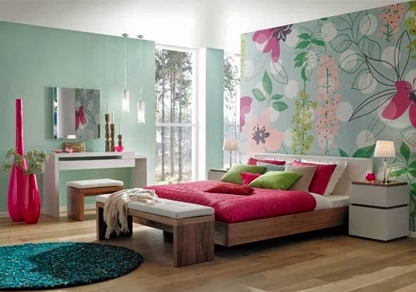 Dormitorios en turquesa y fucsia - Dormitorios colores y estilos