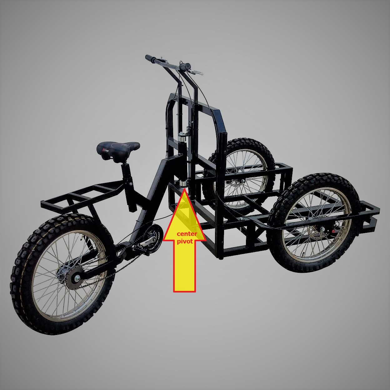 Utility cycling technology center pivot steering