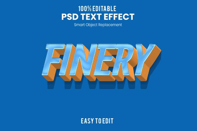 Finery 3D Text Effect PSD Mockup