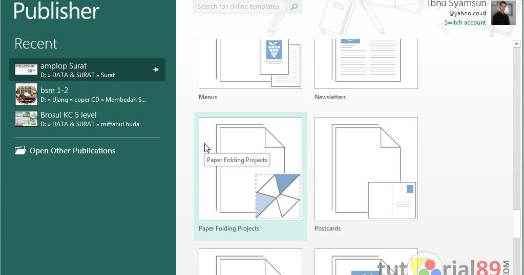 Cara Membuat Banner Microsoft Publisher desain spanduk