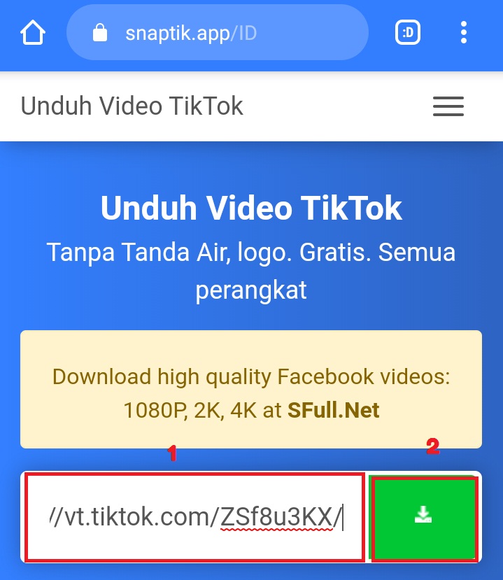 Unduhan tiktok tanpa tanda air