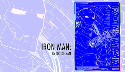 Iron Man Blueprint Screen Print by Bruce Yan x Grey Matter Art