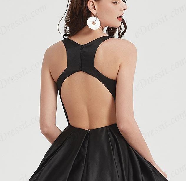 crossed cutout black prom dress