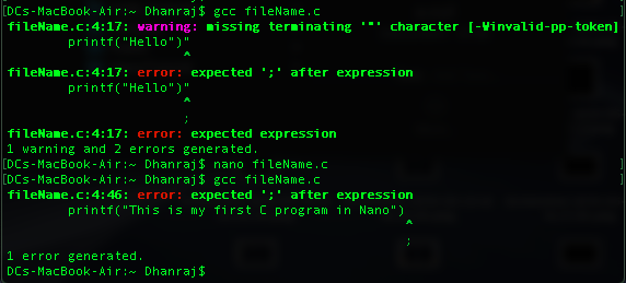 How to { Compile + Run } a C Program Using Nano
