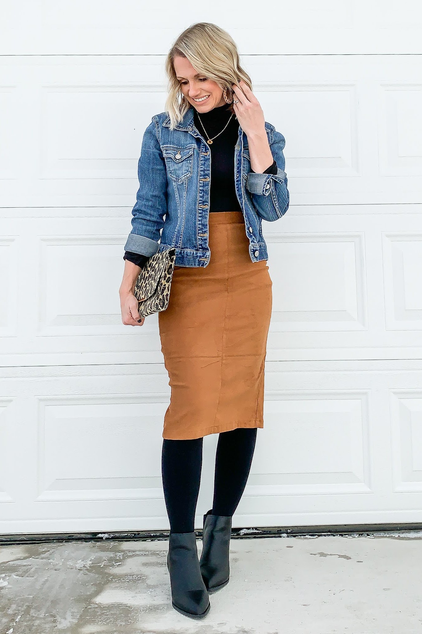 suede pencil skirt