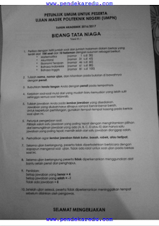 Soal Umpn 2016 Tataniaga Pnb Politeknik Negeri Bali Pendekar Edu