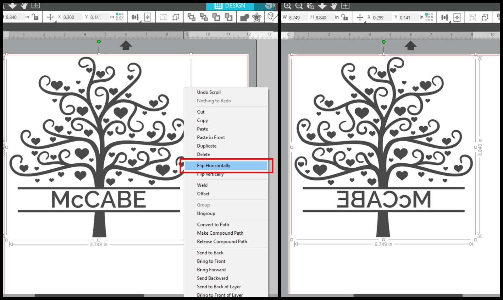 When to Mirror Adhesive Vinyl for Silhouette Projects Silhouette School