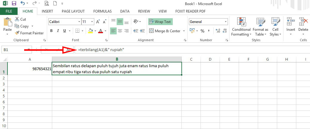 Membuat Terbilang Rupiah di Excel