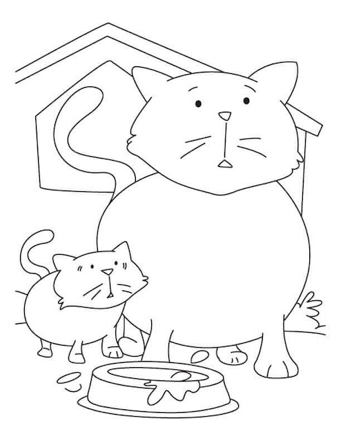 The two best cats are waiting for your coloring
