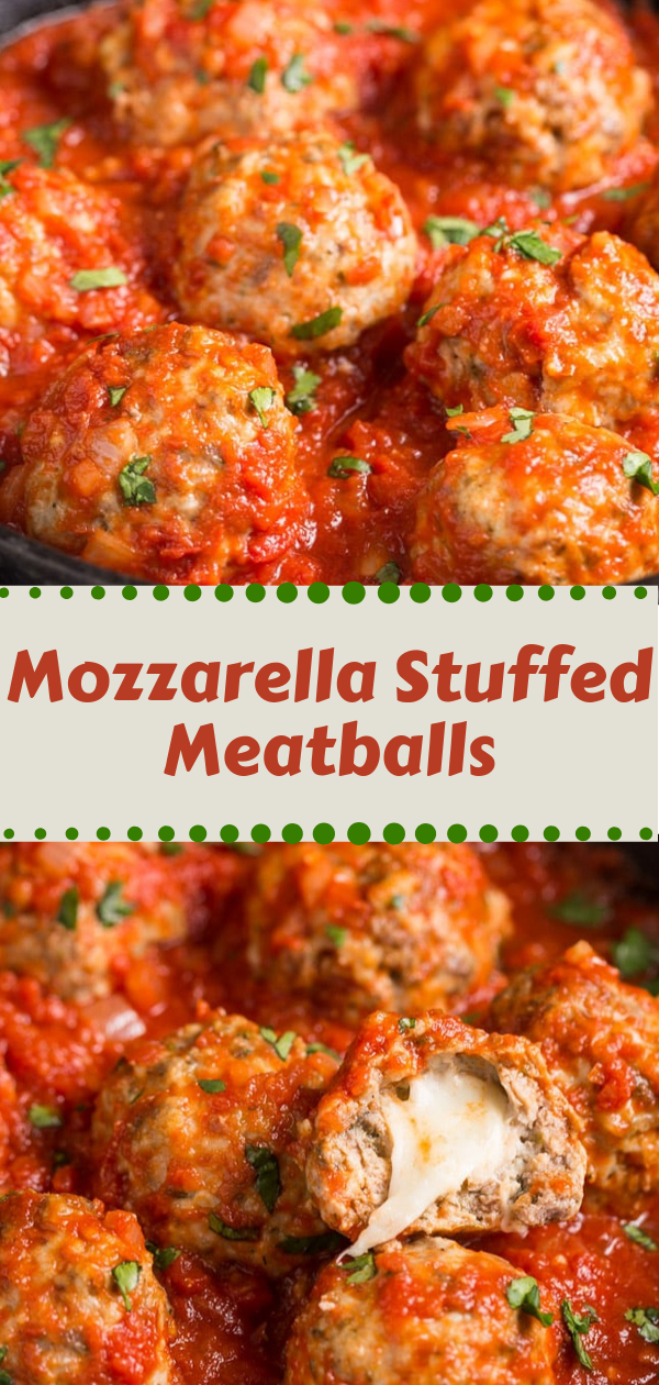 Keto Dinner Mozzarella Stuffed Meatballs Delicious Pin It