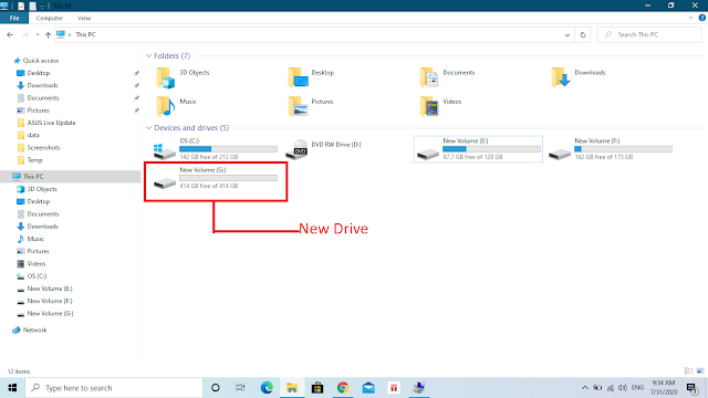 add a new drive in windows 10