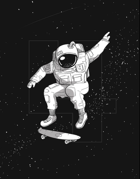 Kaykay Astronot Telefon Duvar Kağıdı