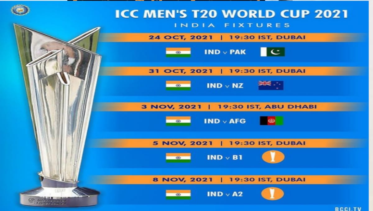 T20 world cup 2021 time table