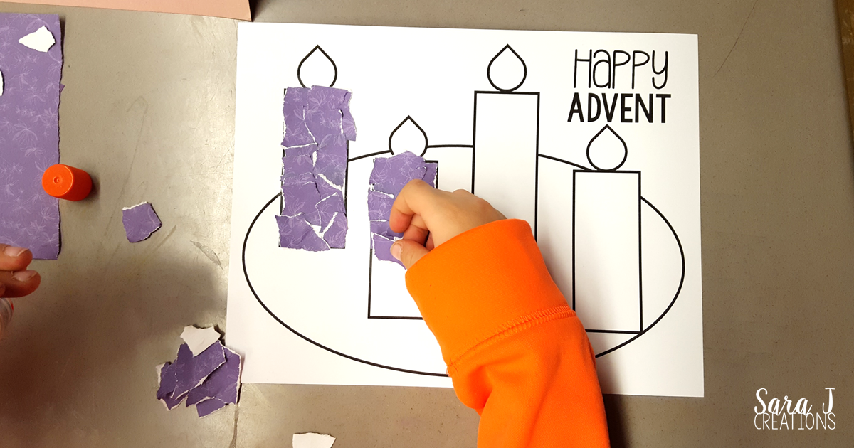 Printable advent wreath craft is perfect for kids to make to prepare for Christmas.