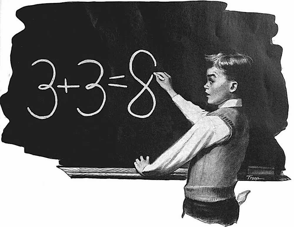 1946 schoolboy a 1946 schoolboy struggling at the blackboard with adding