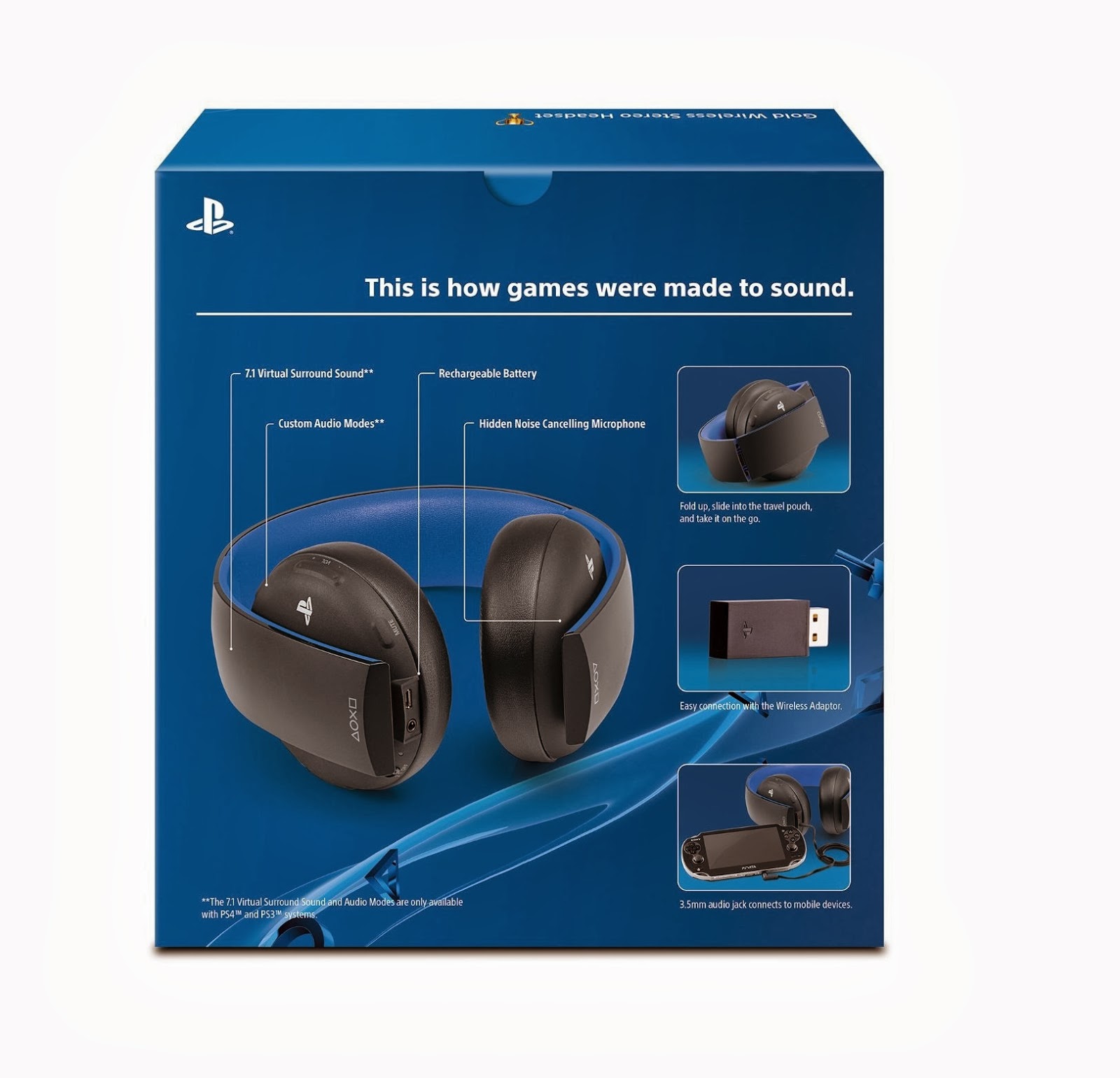 Gold Wireless Stereo Headset from Sony Brand for PS 4 Gold Wireless