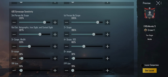 Sensitivitas PUBG Microboy (Sensitivitas Ads Gyroscope) Sensitivitas PUBG Microboy (Sensitivitas Ads Gyroscope)