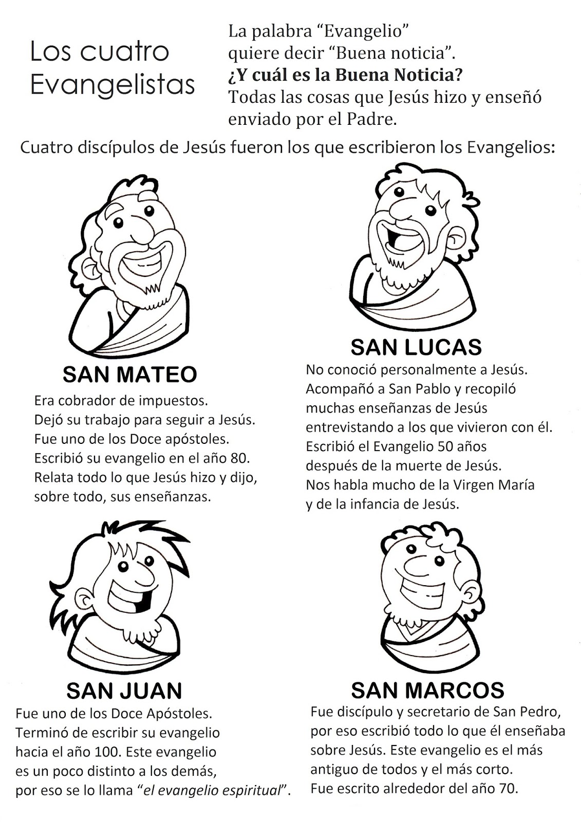 Cuadro Comparativo De Los Cuatro Evangelistas