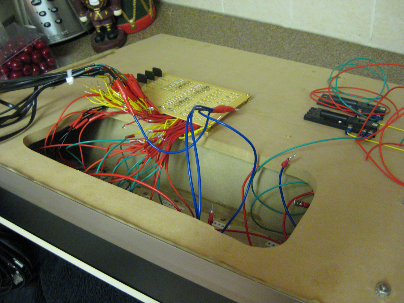 Wiring components together inside a model railroad control panel